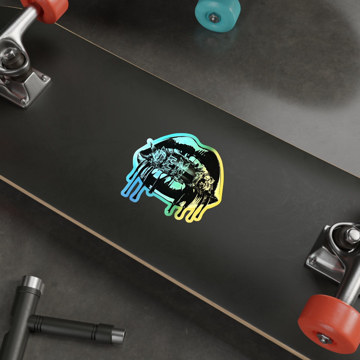 Holographic Dripping Lip Die-Cut Sticker