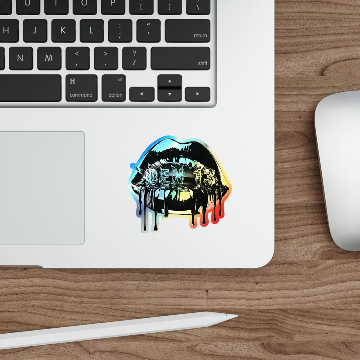 Holographic Dripping Lip Die-Cut Sticker