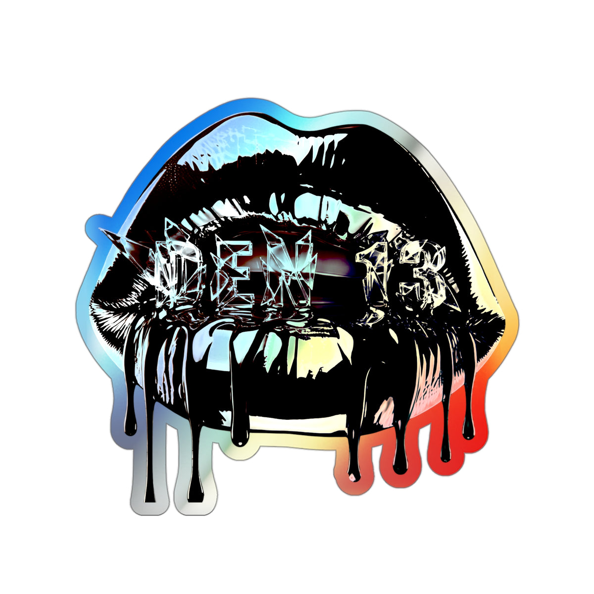 Holographic Dripping Lip Die-Cut Sticker