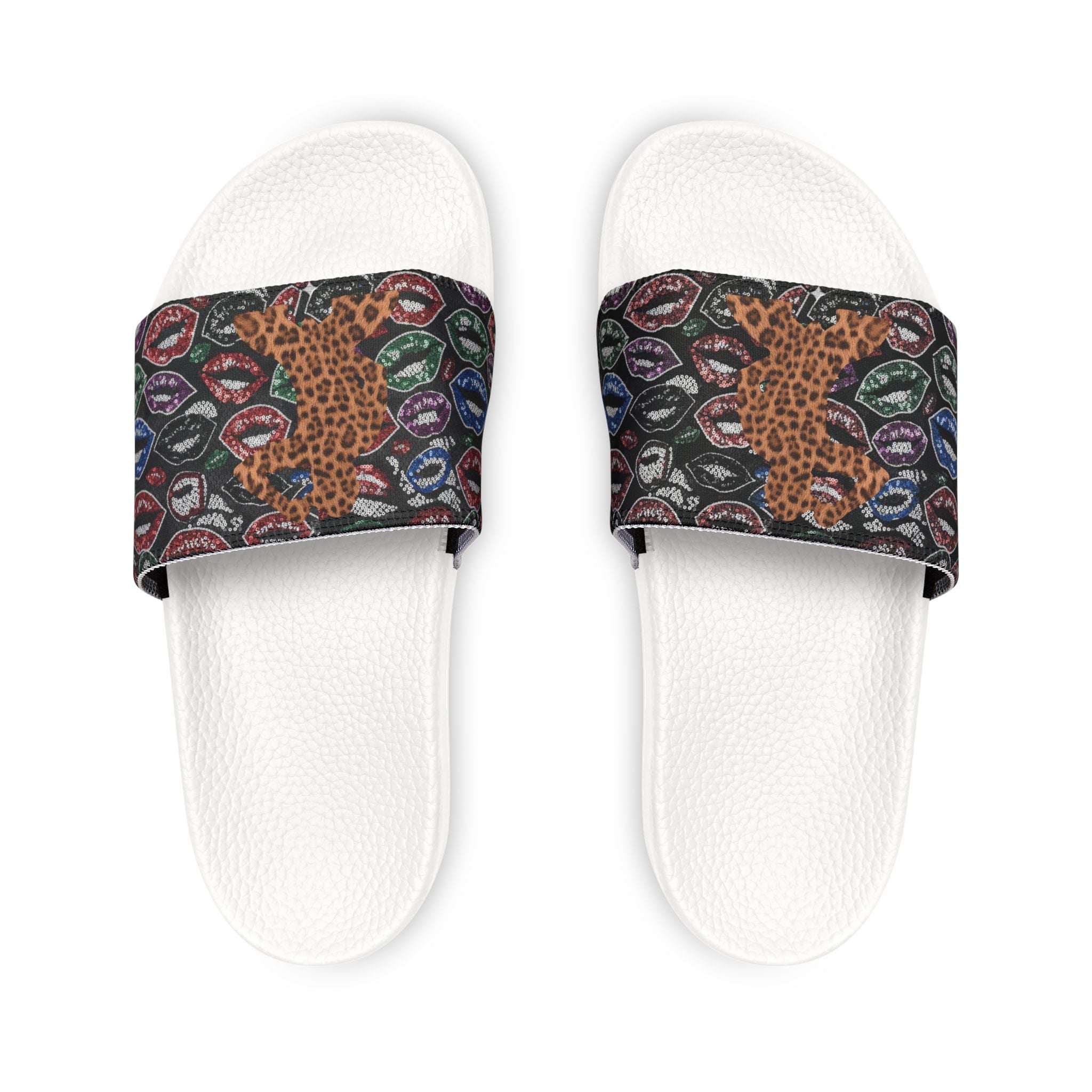 Men's Leopard Print Slide Sandals — Removable Strap Casual Pool & Beach Slides