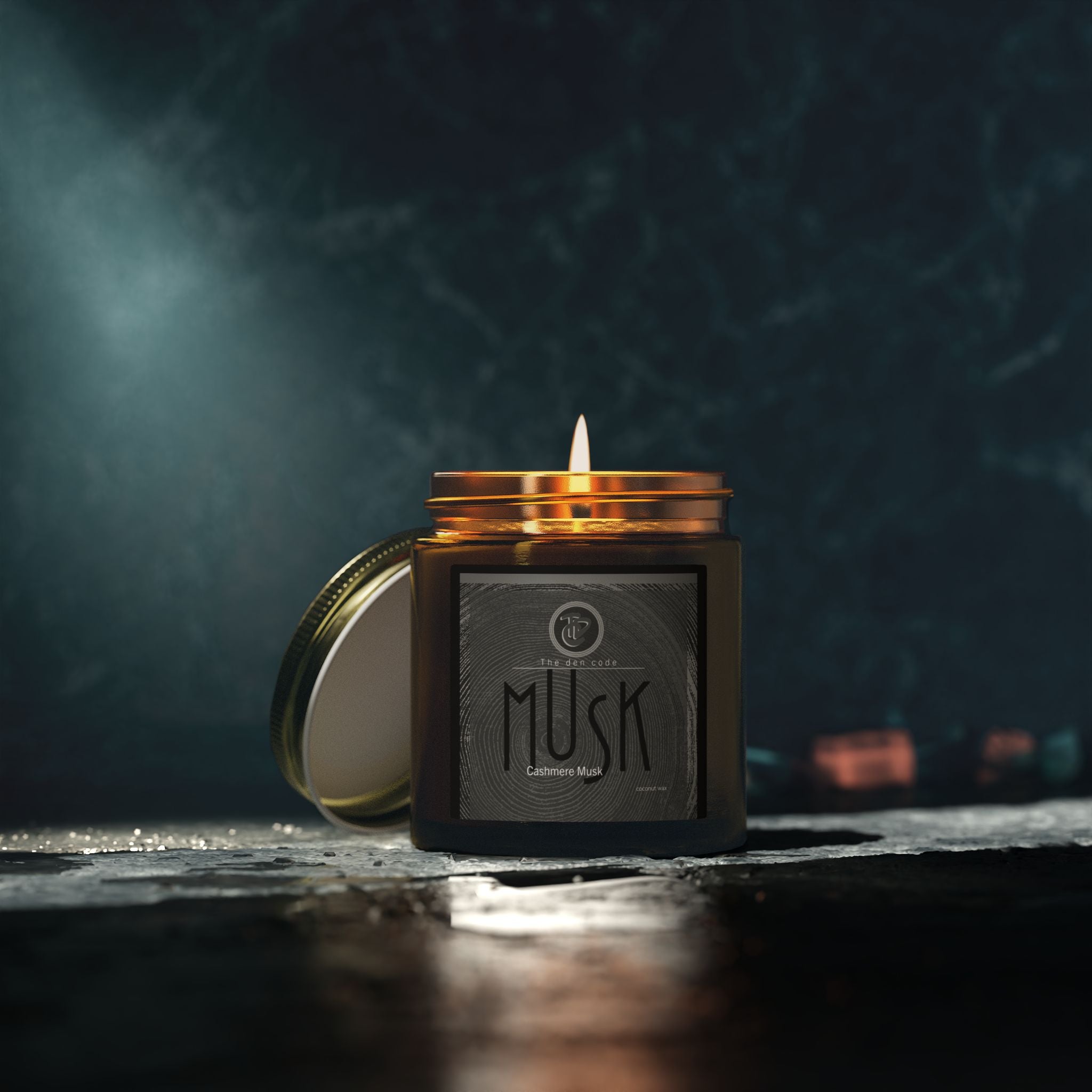 Masculine Musk Scented Candle — Coconut Apricot Wax (4oz & 9oz)