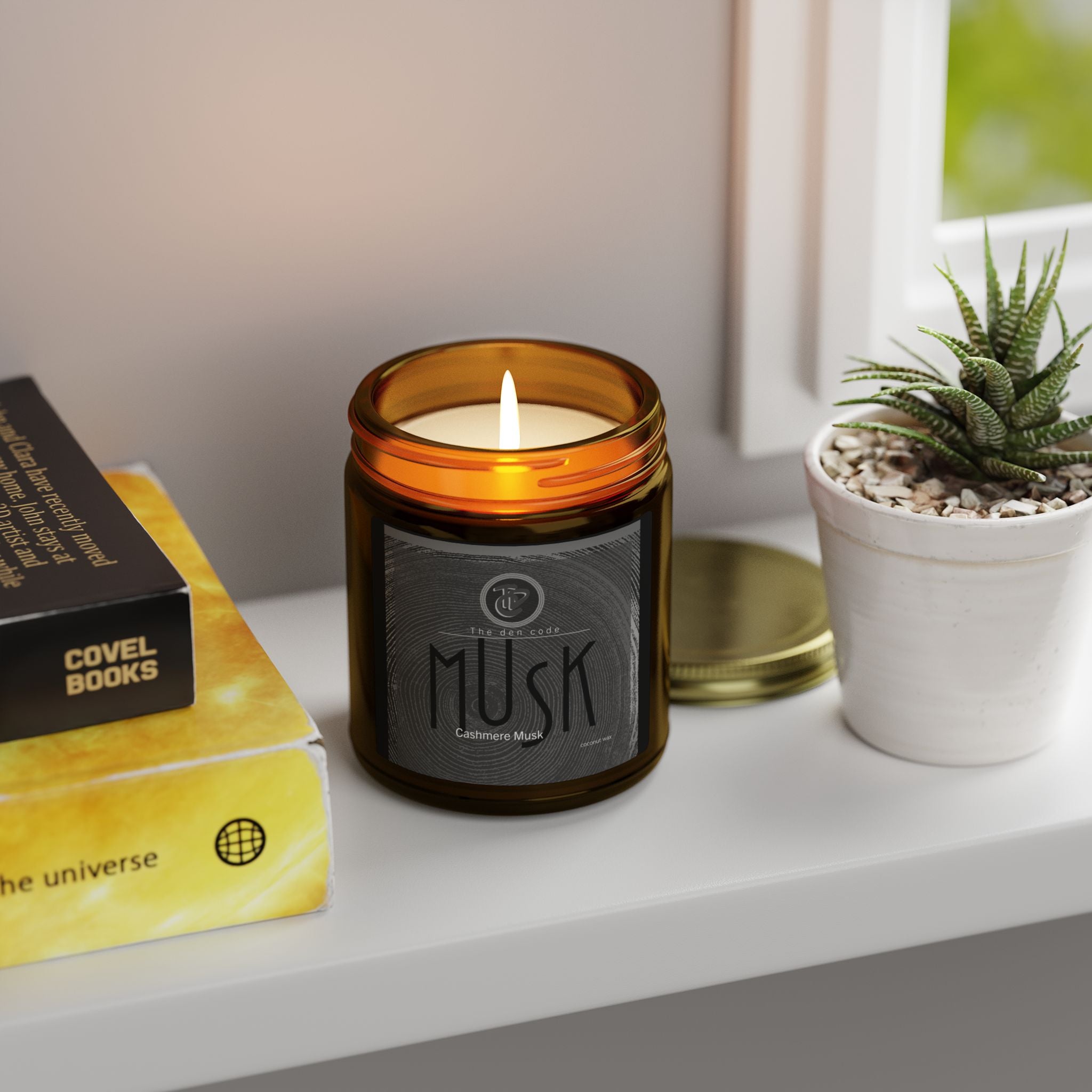 Masculine Musk Scented Candle — Coconut Apricot Wax (4oz & 9oz)