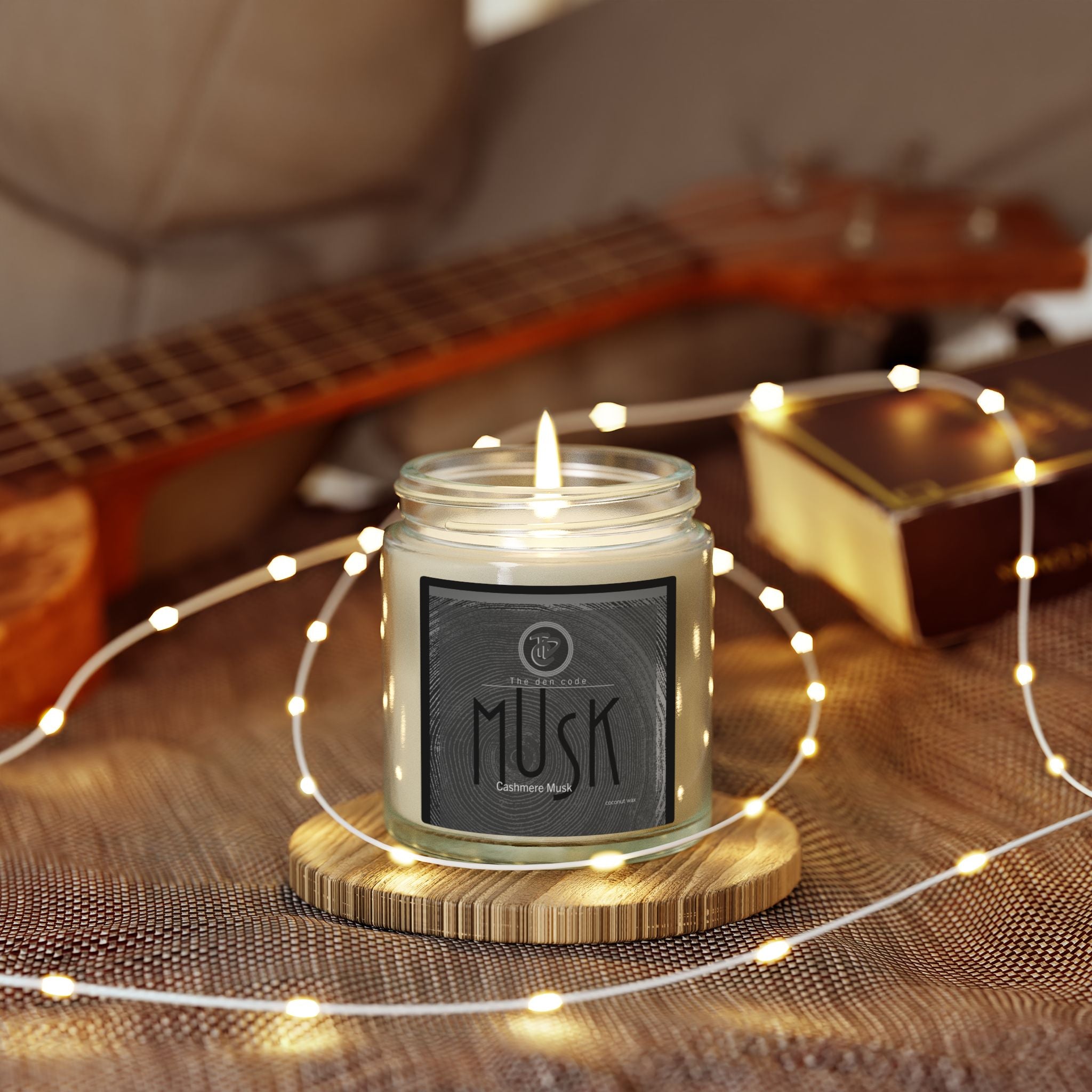 Masculine Musk Scented Candle — Coconut Apricot Wax (4oz & 9oz)