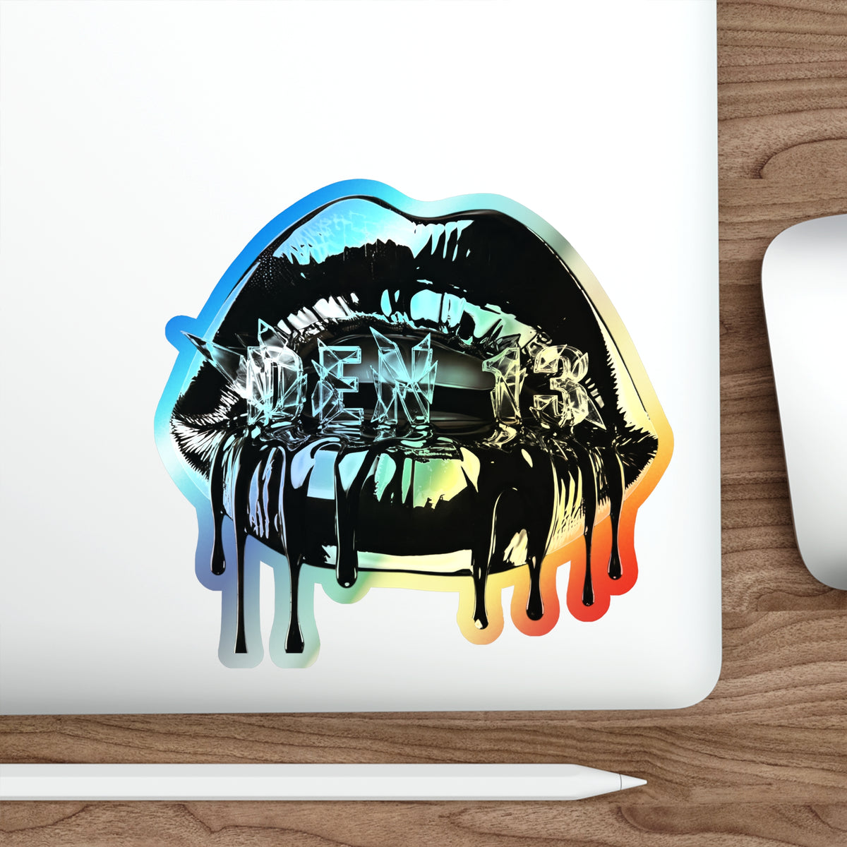 Holographic Dripping Lip Die-Cut Sticker