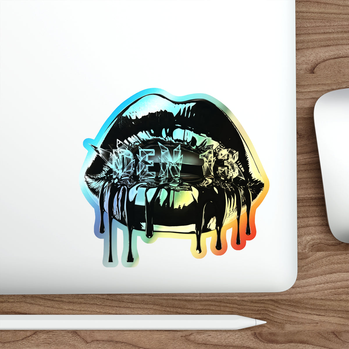 Holographic Dripping Lip Die-Cut Sticker