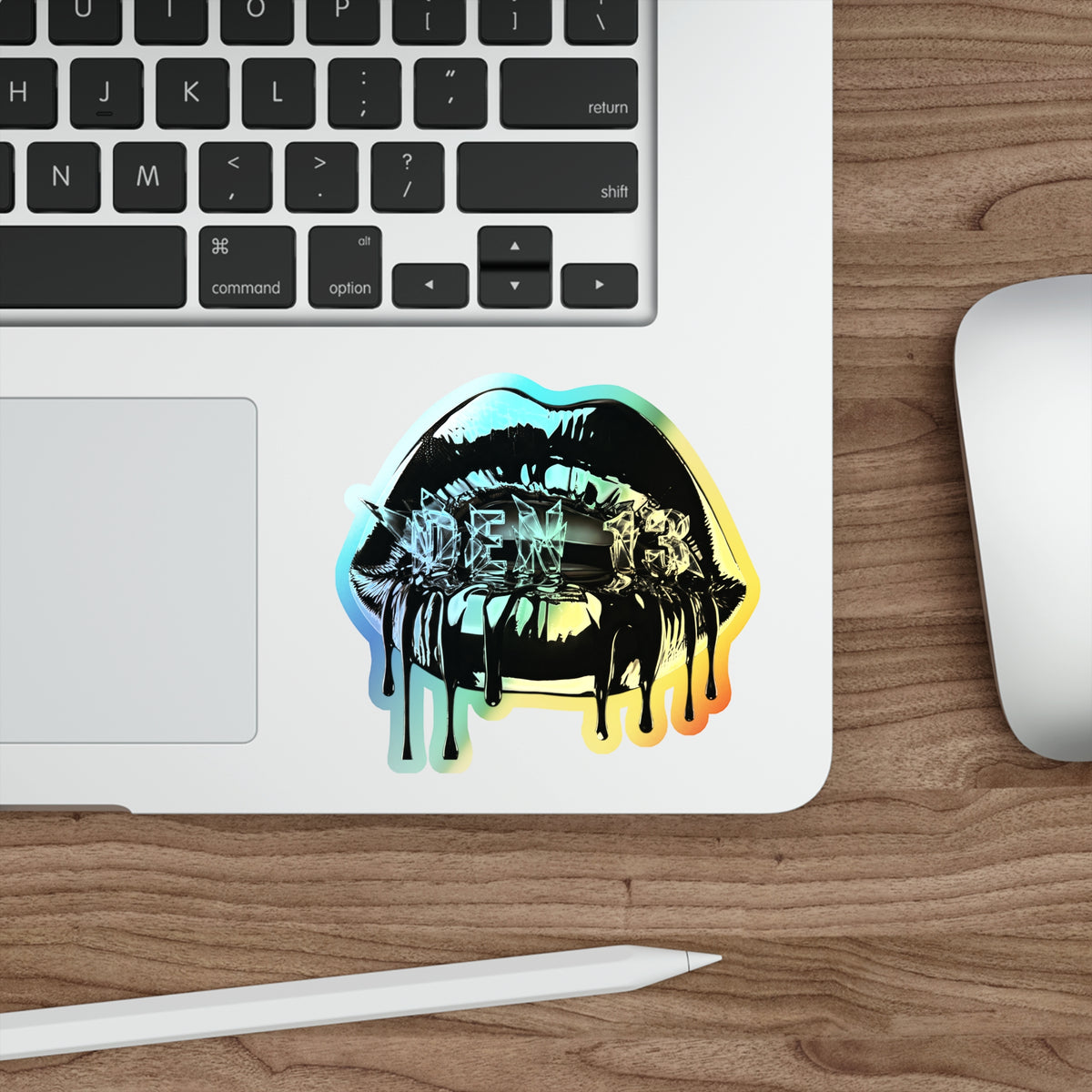 Holographic Dripping Lip Die-Cut Sticker