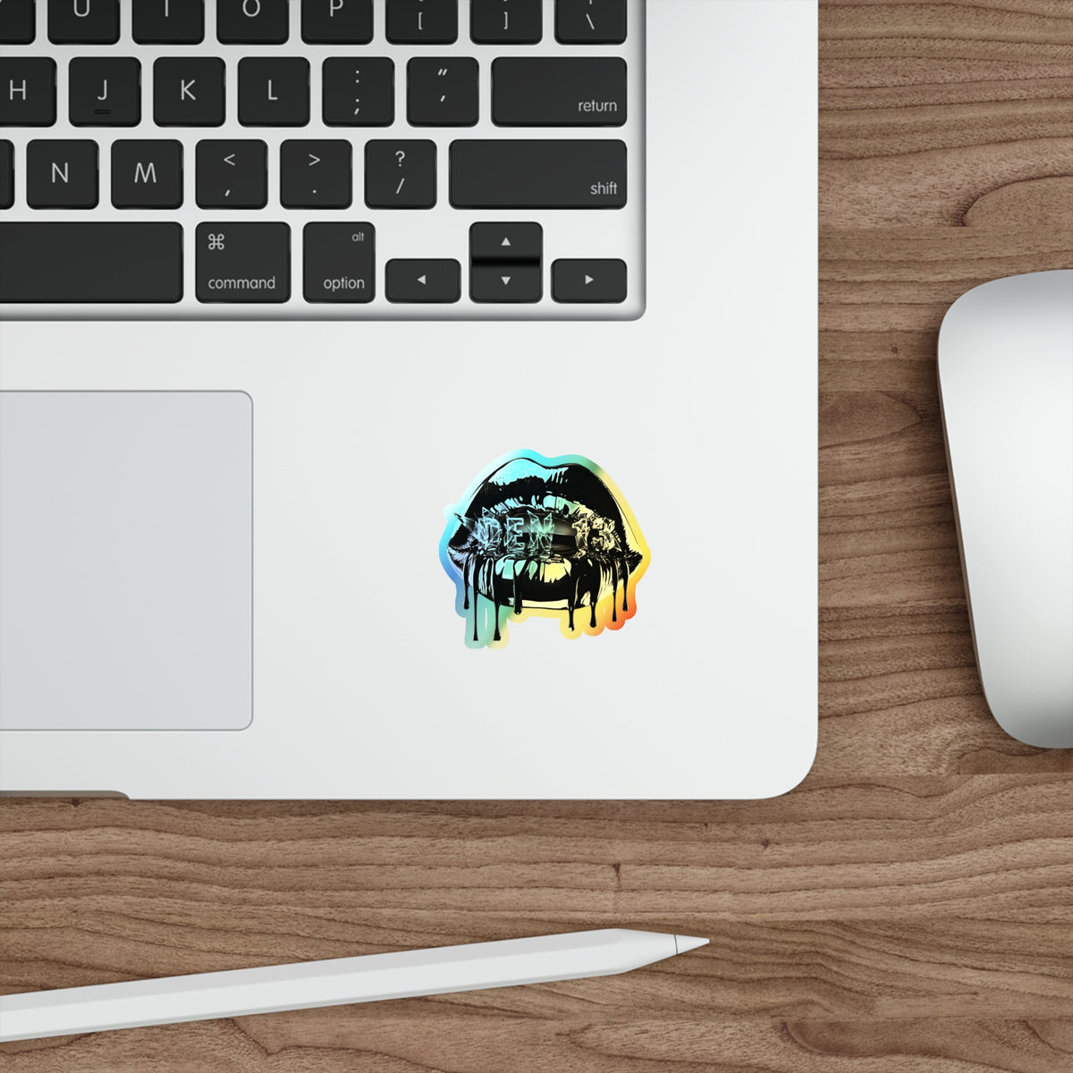 Holographic Dripping Lip Die-Cut Sticker