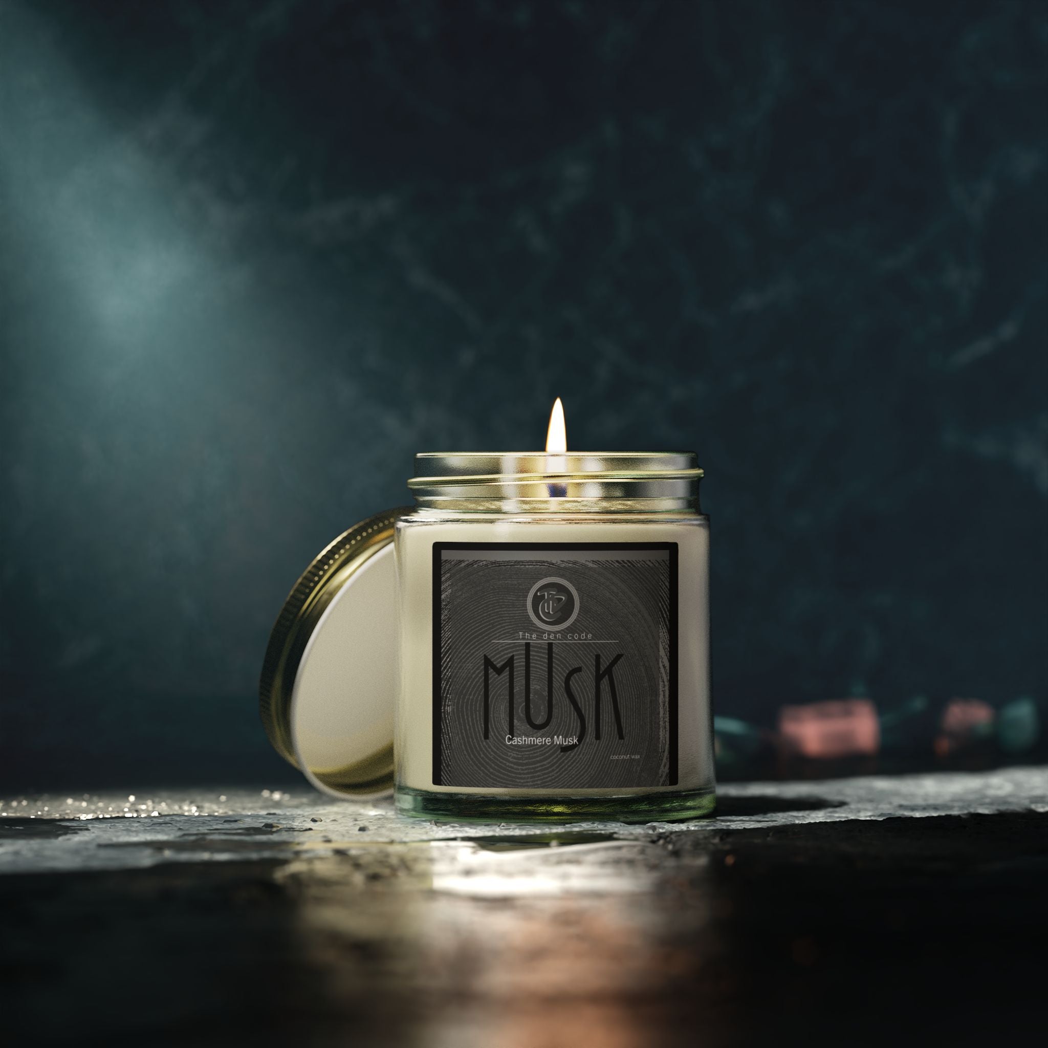 Masculine Musk Scented Candle — Coconut Apricot Wax (4oz & 9oz)
