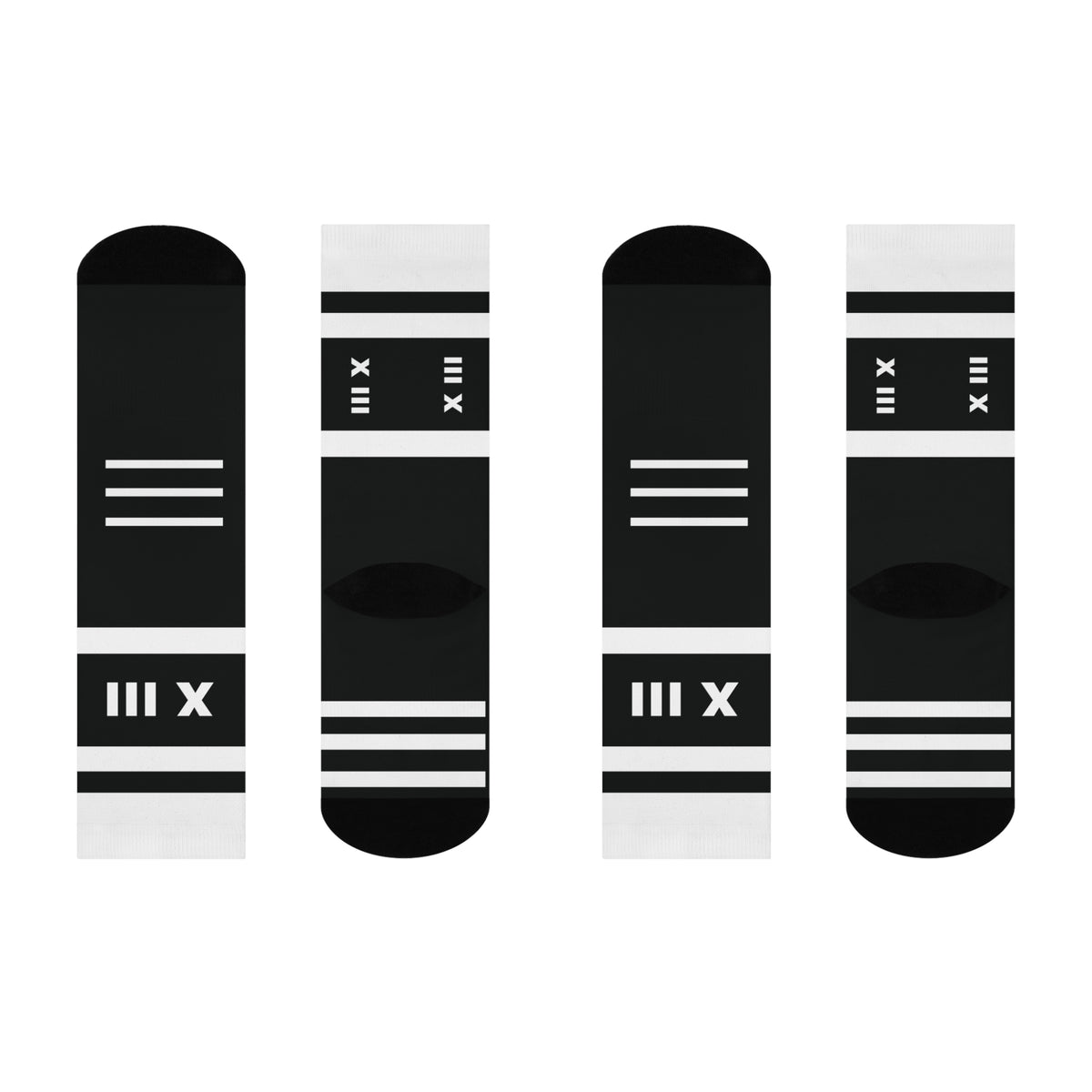 Socks - Romam White & Black Cushioned Performance Socks