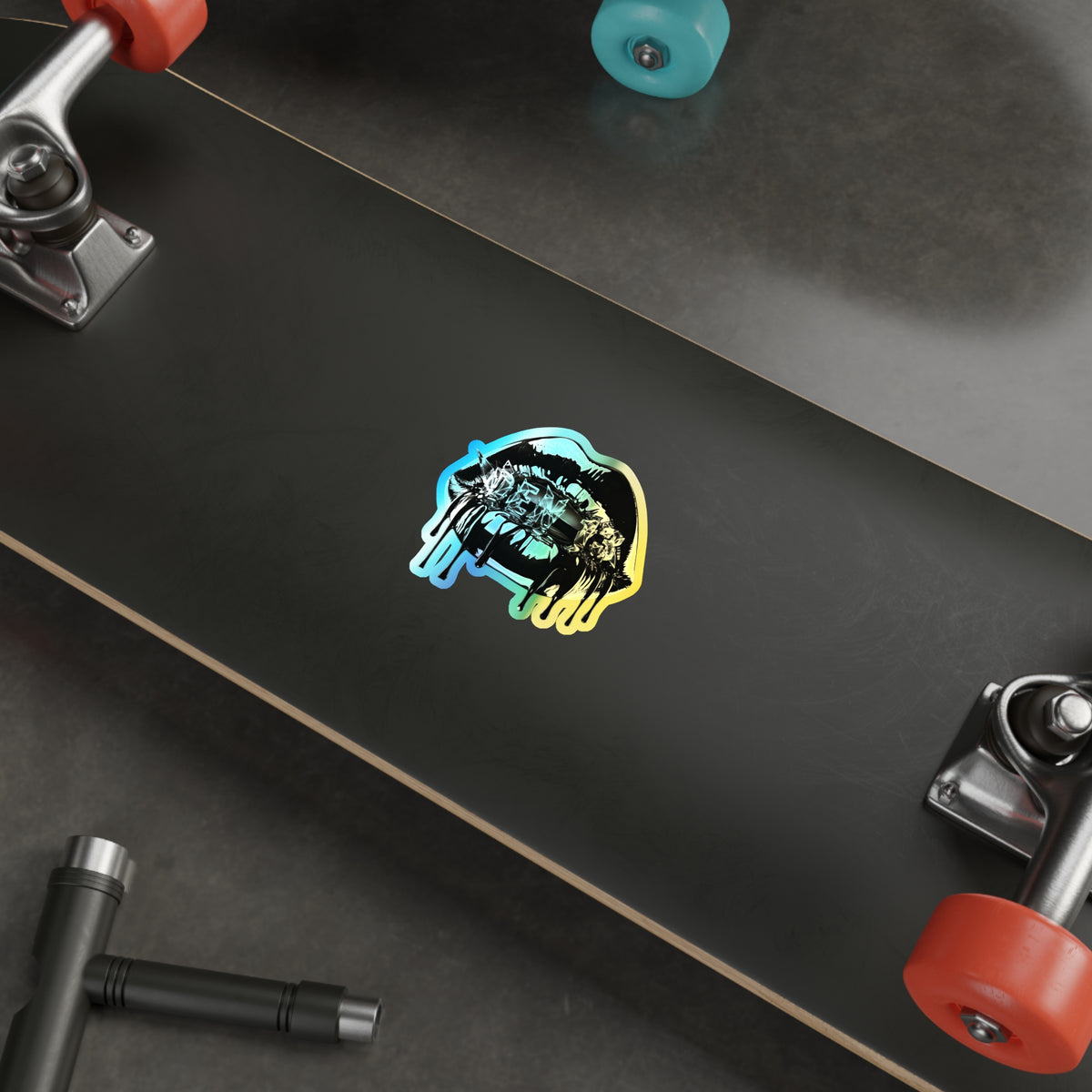 Holographic Dripping Lip Die-Cut Sticker