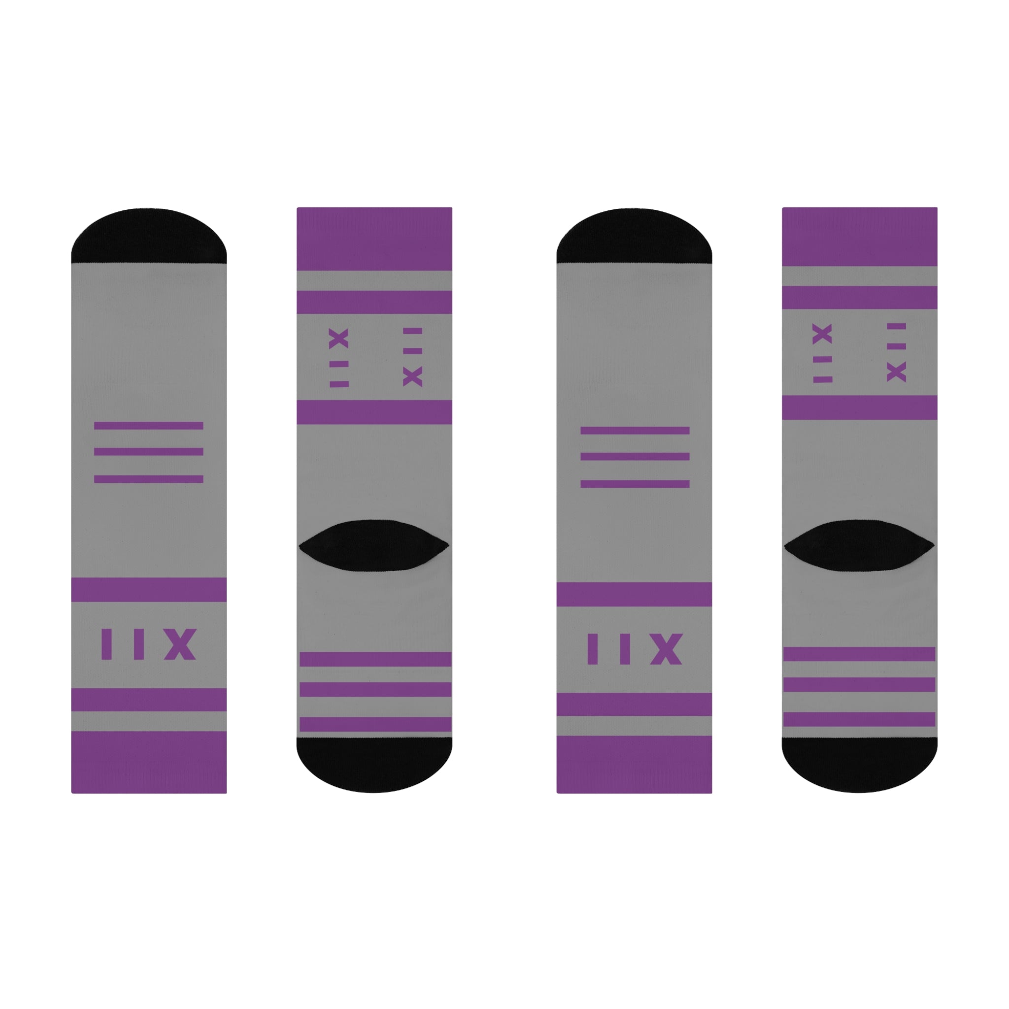 Socks - Purple and Gray athletic Crew Printify