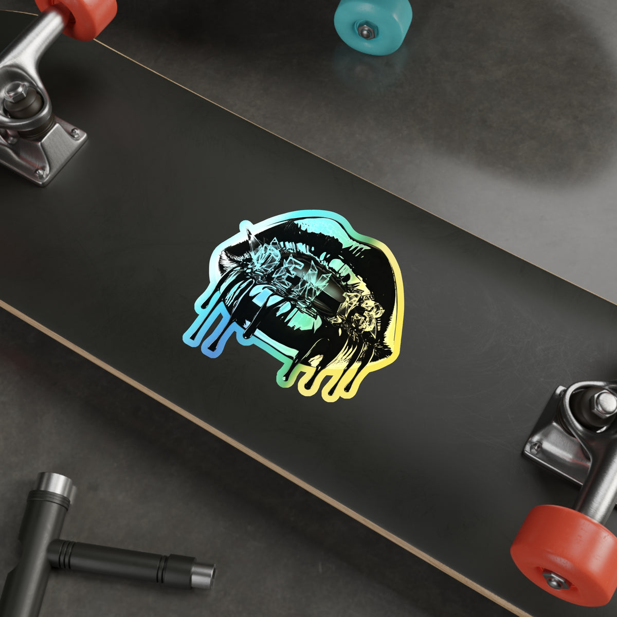 Holographic Dripping Lip Die-Cut Sticker
