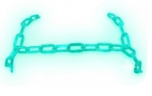 Teal neon stainless steel I-style chain for harness - NOEN CHAINS by The Den Code West Hollywood