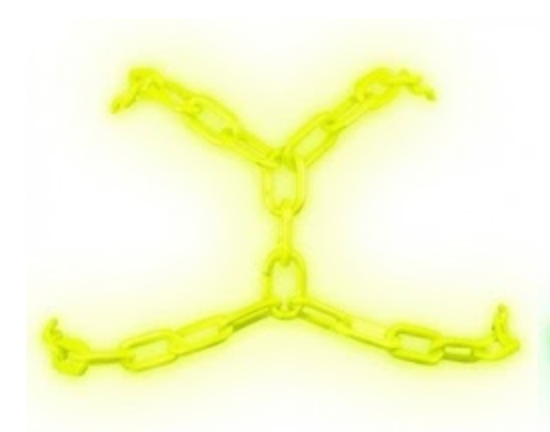 Yellow neon stainless steel Y-style chain for harness - NOEN CHAINS by The Den Code