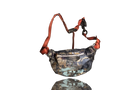 Camouflage bag with straps and 'DESSCHUL' text on a black background, featuring 'The Den Code' branding.
