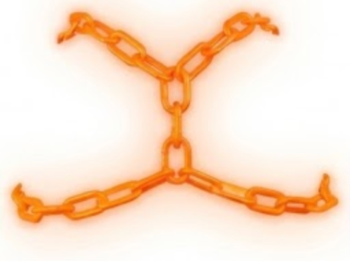 Orange neon stainless steel Y-style chain for harness - NOEN CHAINS by The Den Code