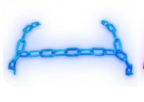 Blue neon stainless steel I-style chain for harness - NOEN CHAINS by The Den Code West Hollywood